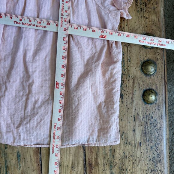 Ella Moss Womens Eyelet Lace Pink Top Size M Short Sleeve Cotton peasant gauzy - Picture 6 of 6